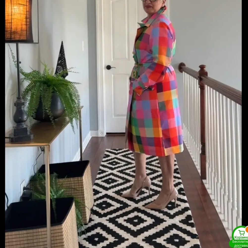 Colorful Plaid Coat - Picture 9 of 12